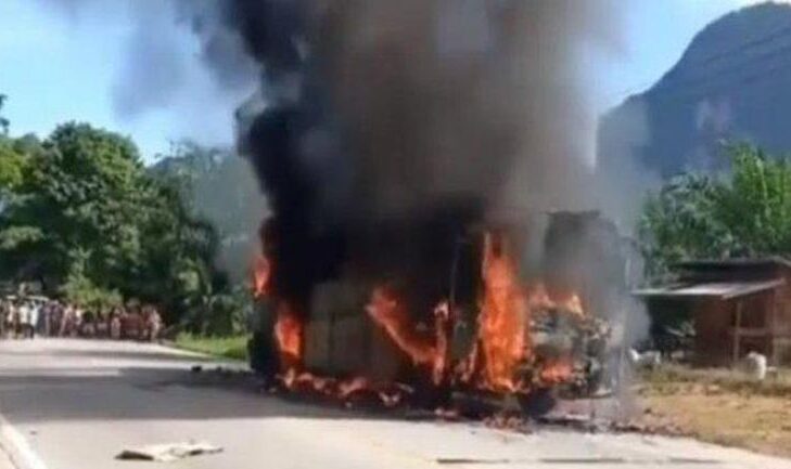 bus,ALS,terbakar,Agam